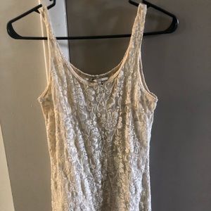 BKE Glitter and Lace Tank Top